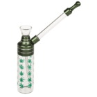 Bong,Classic,12 cm, with mouthpiece, glass/metal,