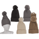 Bonnet d'hiver pour femmes avec pompon en