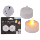 Bougie chauffe-plat avec LED oscilliant blanc/,