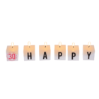 Bougies carrées avec écriture, 30 Happy Birthday,