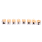 Bougies carrées avec écriture, 50 Happy Birthday,