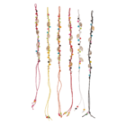 Bracelet textile avec coquilles & perles en verre,
