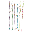Bracelet textile avec coquilles & perles en verre,