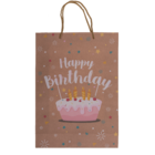 Braune Papier-Geschenktüte, Happy Birthday,