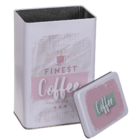Caja de lata rectangular, rosa menta (café,