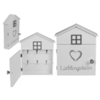 Caja para llaves de madera blanco, Lieblingsheim,