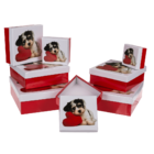 Cajas de regalo rojo/blanco, Perro,