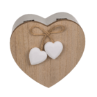 Cajita blanca de madera en forma de corazón,