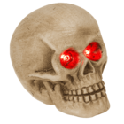 Calavera decorativa con ojos LED rojos