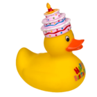 Canard en caoutchouc en jaune, Happy Birthday,