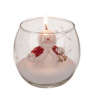 Candela in vetro, Pupazzo di neve & Babbo Natale,