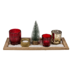 Candle Holder Set, Christmas, with 4 deco glasses,