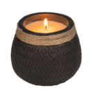 Candle in cement pot with jute decoration,