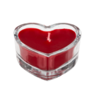 Candle in glass, heart shaped,