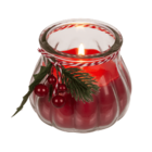 Candle in glass, with decoration,