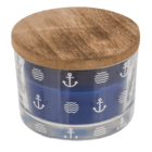 Candle in glass with wooden lid, Modern Maritime,