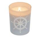 Candle in glass with wooden lid, Sea,