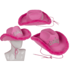 Cappello da cowboy in feltro con piume e diadema