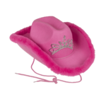 Cappello da cowboy in feltro con piume e diadema
