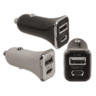 Car charger USB C + USB A, 2 colours ass.,