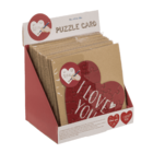 Carte cadeau en forme de cœur, puzzle