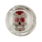 Cenicero de vidrio, coloured skull,