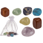 Chakra stones, set of 7 pcs in organza sachet,