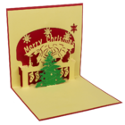 Christmas greeting cards with fold-out silhouette