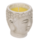 Citronella candle in buddha pot,