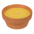 Citronella candle in terracotta pot,
