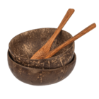 Coconut Bowl, set of 2 with 2 spoons,