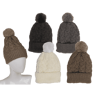 Comfort cap with artificial fur, Cable Stitch,