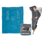 Coperta comfort blu con maniche e tasche,