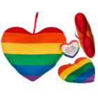Corazón de felpa con los colores del arco iris,,