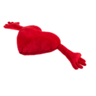 Corazón rojo de peluche con brazos,