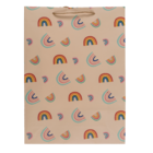Cream coloured paper gift bag, Rainbows,
