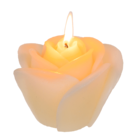 Creme colored candle, Rose, ca. 11 x 9 cm