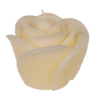 Cremefarbene Kerze, Rose, ca. 11 x 9 cm