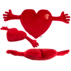 Cuore di peluche rosso con braccia,