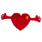 Cuore di peluche rosso con braccia,