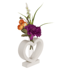 Cuore in MDF bianco con tubo di vetro, 15 x12 cm