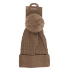 Damen-Winter-Beanie mit Kunststoffbommel,