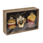 Decoración de vidrio para árbol, comida rápida