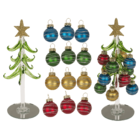 Decorative glass Christmas tree with coloured