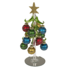 Decorative glass Christmas tree with coloured