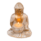 Deko-Figur, Buddha, mit Teelichthalter,