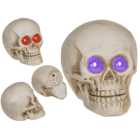 Deko-Totenkopf mit funkelnden LED-Augen,