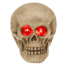 Deko-Totenkopf mit roten LED-Augen,