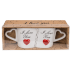 Doppel-Becher, I love you, 8,5 x 9 cm,