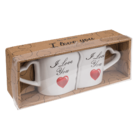 Doppel-Becher, I love you, 8,5 x 9 cm,